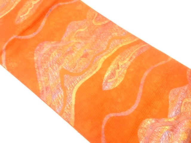 JAPANESE KIMONO / NAGOYA OBI / SILK / WOVEN ABSTRACT PATTERN